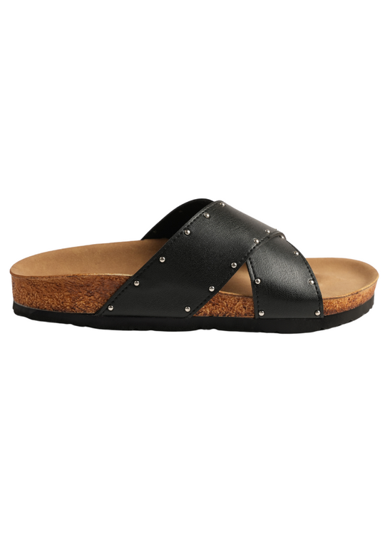 Women's Comfortable Cross Buckle Cork Slides